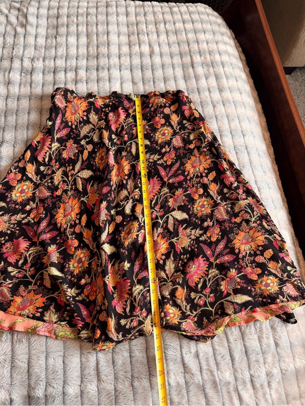 Reversible Floral Women’s Skirt with Pink & Orange Print XL